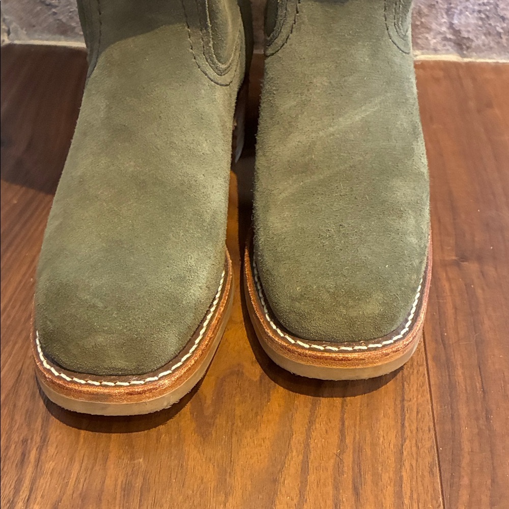 Genuine Frye Campus Riding Boot - Olive Suede Riding Boots - Picture 5 of 9